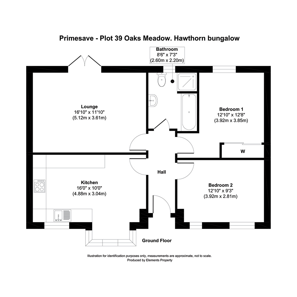 Oaks Meadow, The Hawthorn bungalow floorplan | Primesave Properties